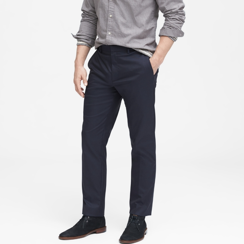 Slim Non Iron Stretch Cotton Solid Pant